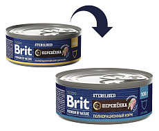 Brit Premium by Nature консервы для стерилизованных кошек (Перепелка)